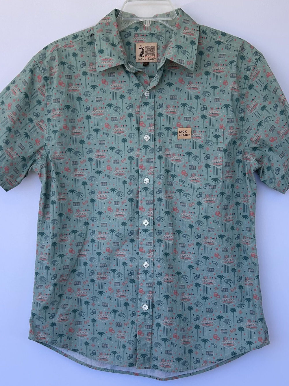 Jack + Sage Men’s Las Vegas Button Up‎ Shirt Short Sleeved Size Medium